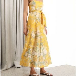 Zimmermann Amelie Scarf Tie Dress in Amber Floral